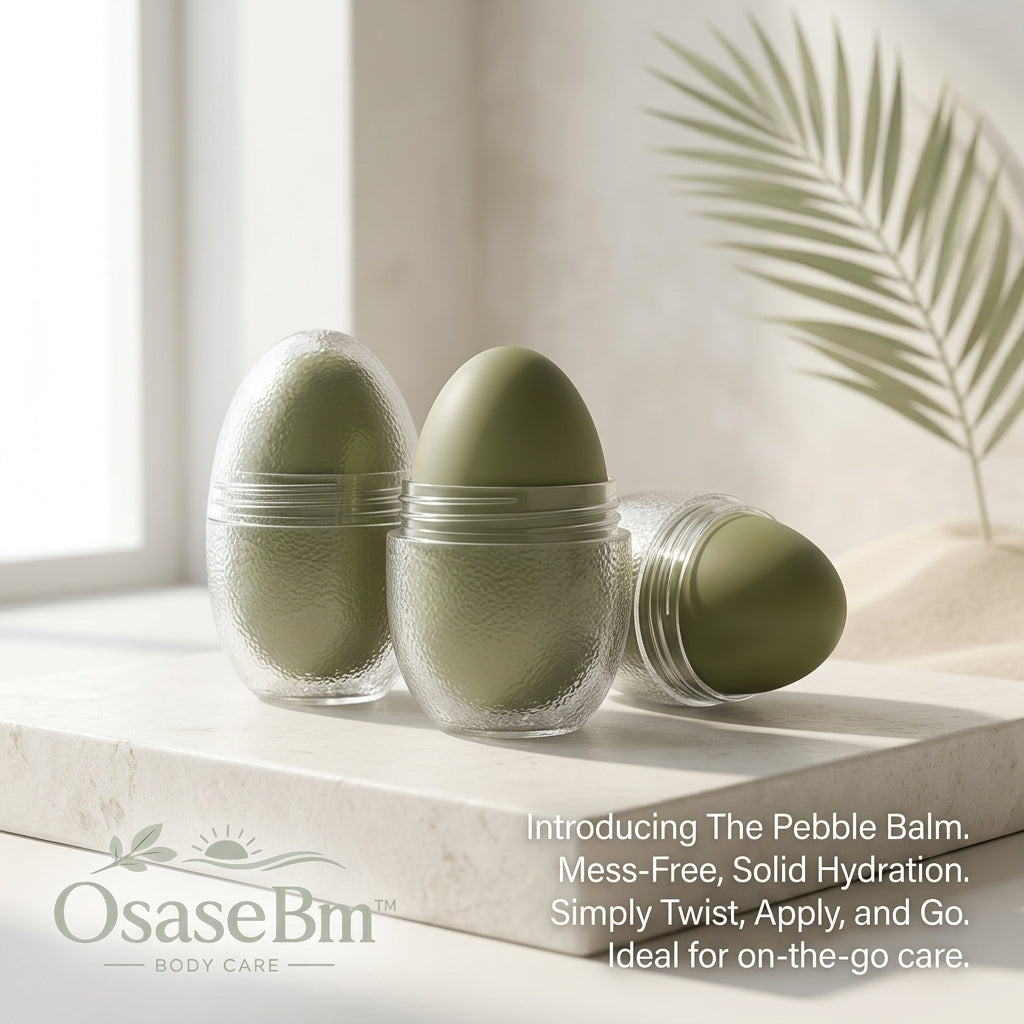 OsaseBm™ Pebble Balm Solid Body Lotion - Mess-Free, Deeply Moisturizing Solid Body Butter Stick for Dry Skin | Travel-Friendly, Leak-Proof Portable Moisturizer for Hand, Elbow & Body Care