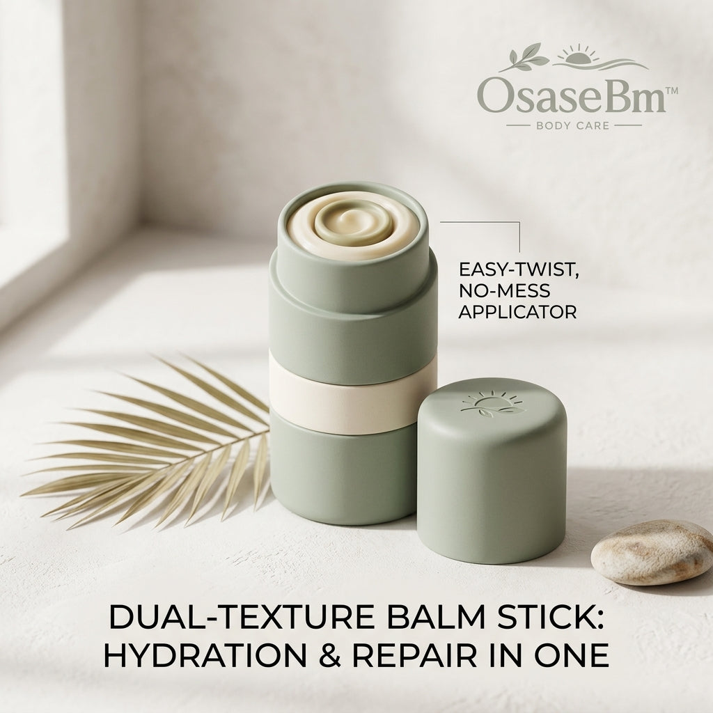 OsaseBm™ Dual-Texture Balm Stick – 2-in-1 Intensive Hydration & Skin Repair Moisturizer | Travel-Friendly, No-Mess Twist-Up Design